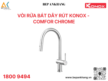 Vòi rửa bát dây rút Konox - Comfor Chrome